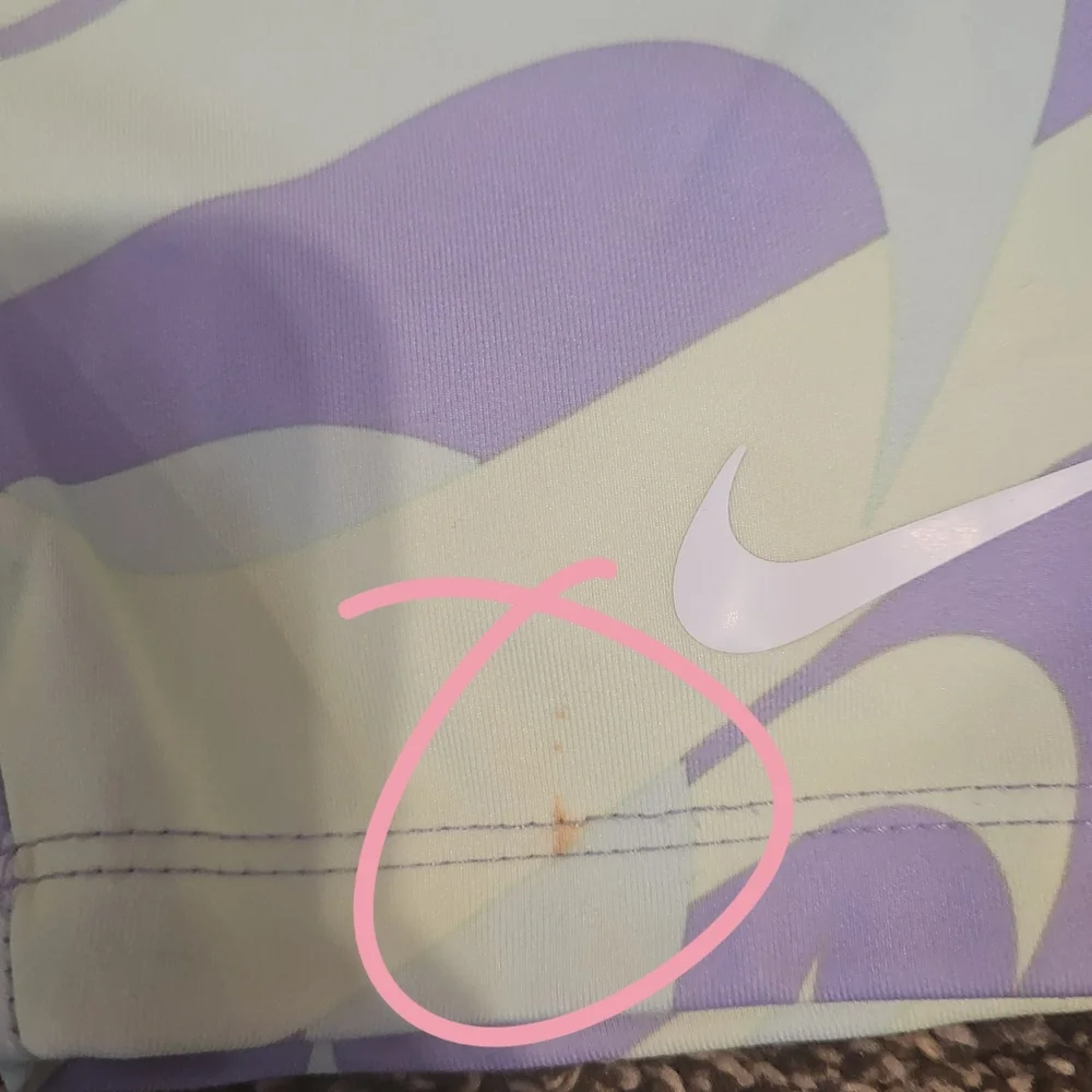 Nike Girls Mint Green Tank and Lavender Patterned Bike Shorts Matching Set - Picture 3 of 4